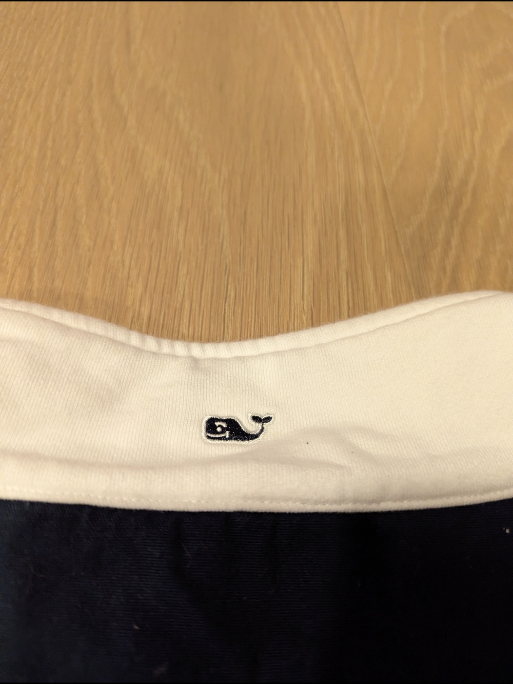 Vineyard Vines White Quarter-Zip Pullover with Navy Accents - Picture 2 of 7